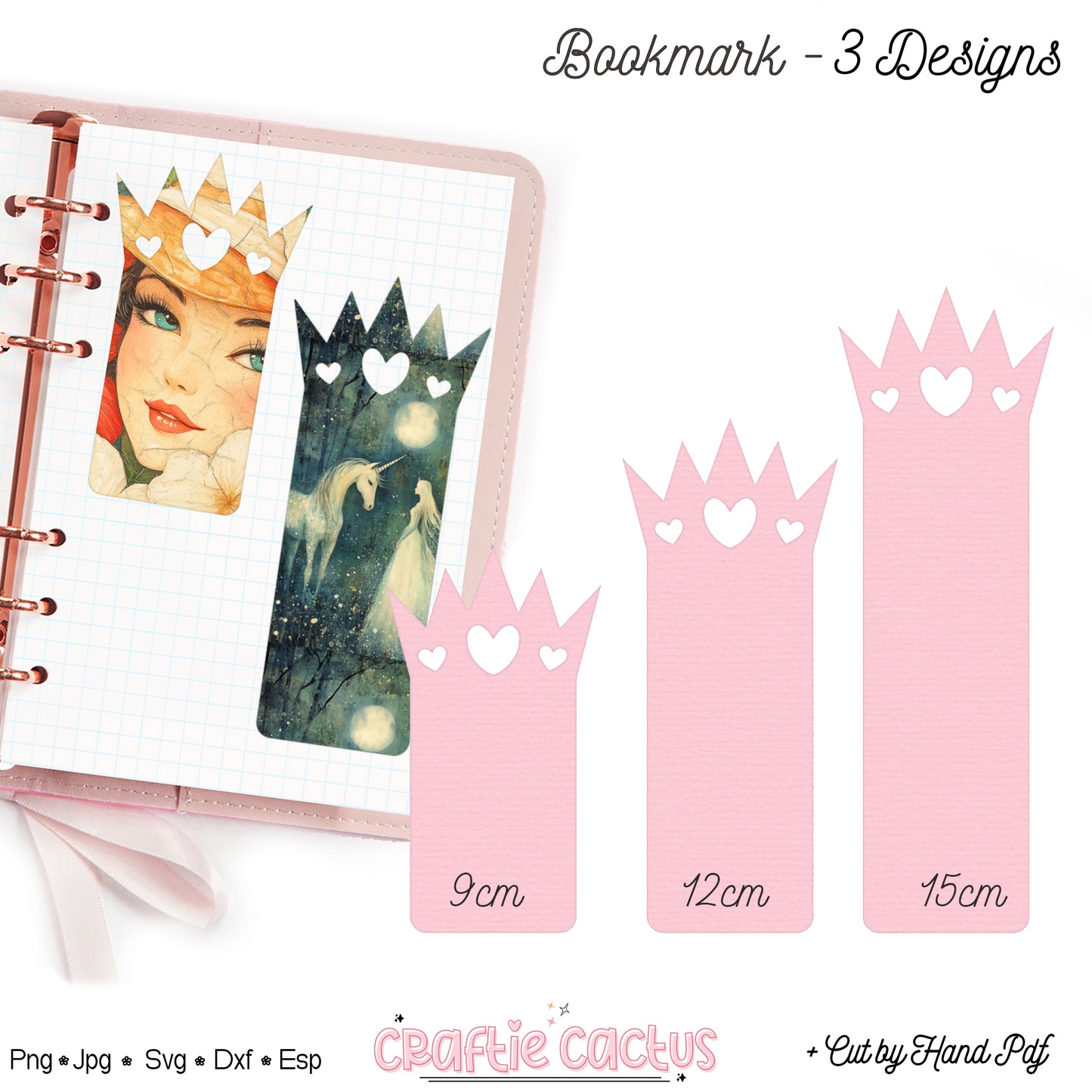Crown Bookmark Svg for Book Lovers| Diy Bookmark Template| Cute Reading Accessories Svg
