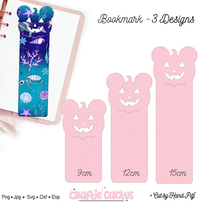 Halloween Pumpkin Bookmark Svg for Book Lovers| Diy Bookmark Template| Cute Reading Accessories Svg