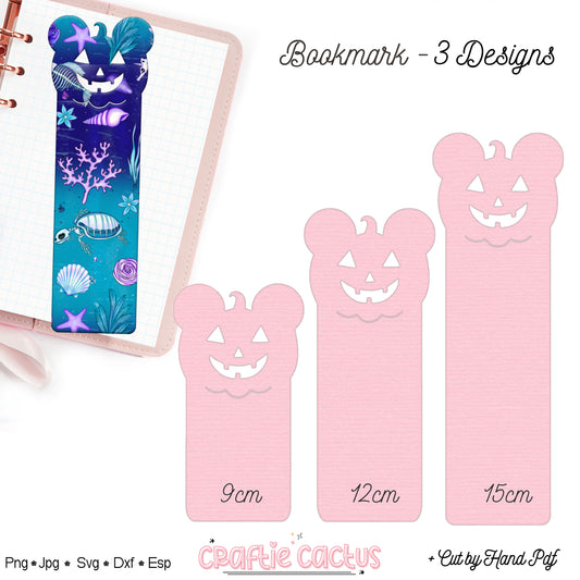 Halloween Pumpkin Bookmark Svg for Book Lovers| Diy Bookmark Template| Cute Reading Accessories Svg