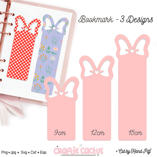 Bow Bookmark Svg for Book Lovers| Diy Bookmark Template| Cute Reading Accessories Svg
