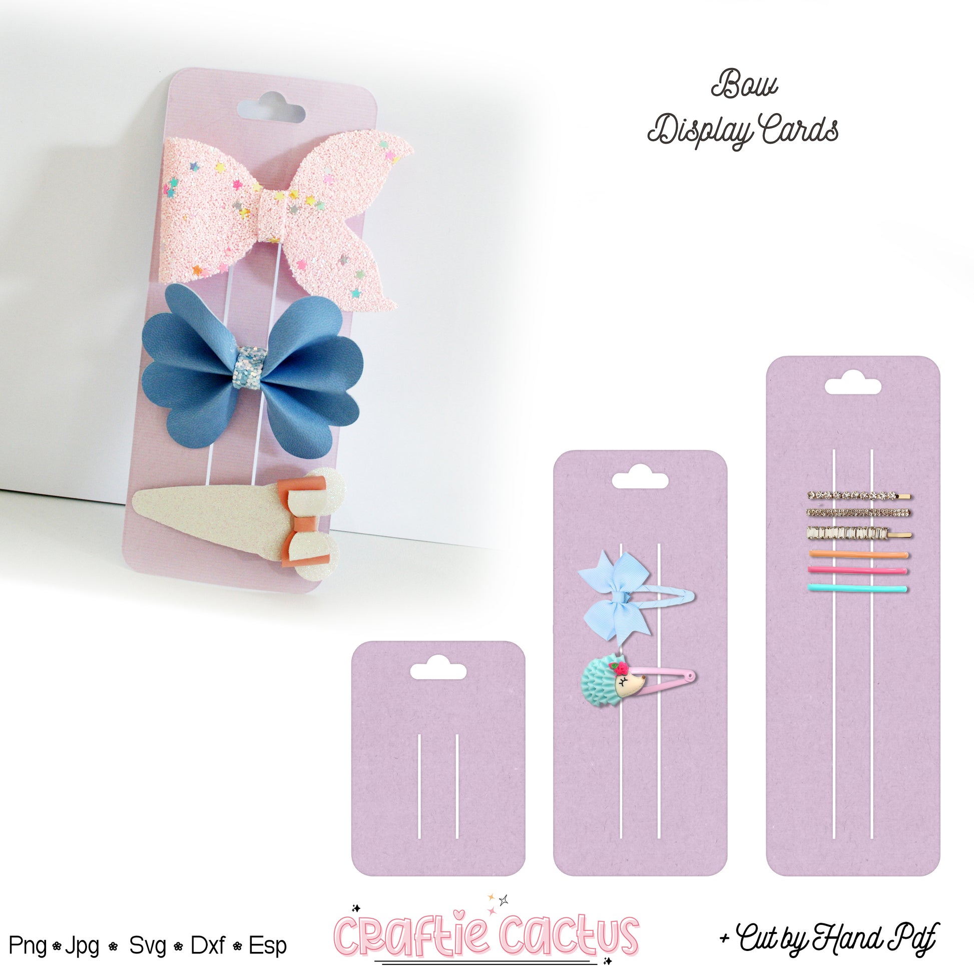 Display Card Template for Bow | Bow Display Card Template | Display Card svg Hair Bow Packaging
