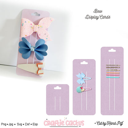 Display Card Template for Bow | Bow Display Card Template | Display Card svg Hair Bow Packaging