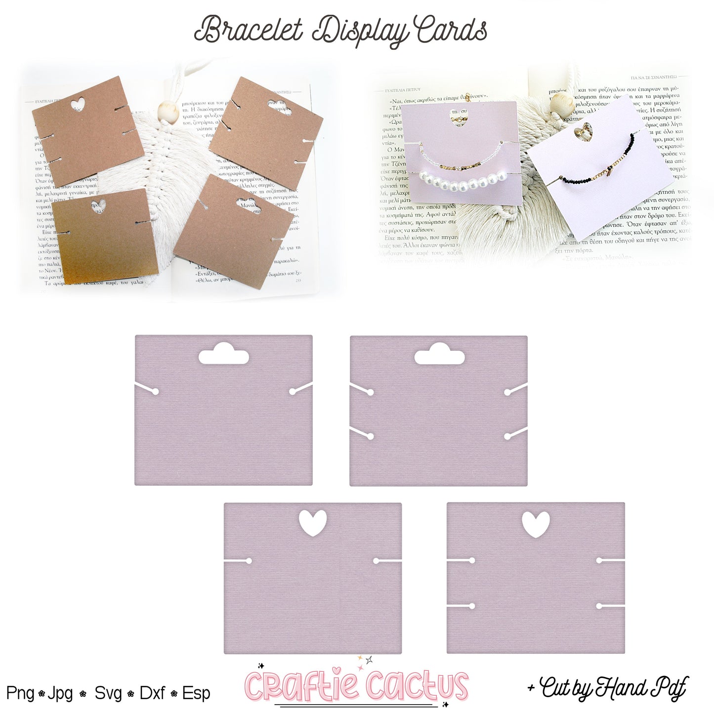 Jewelry Bracelet Display Card Template | Jewelry Packaging | Packaging Card Svg