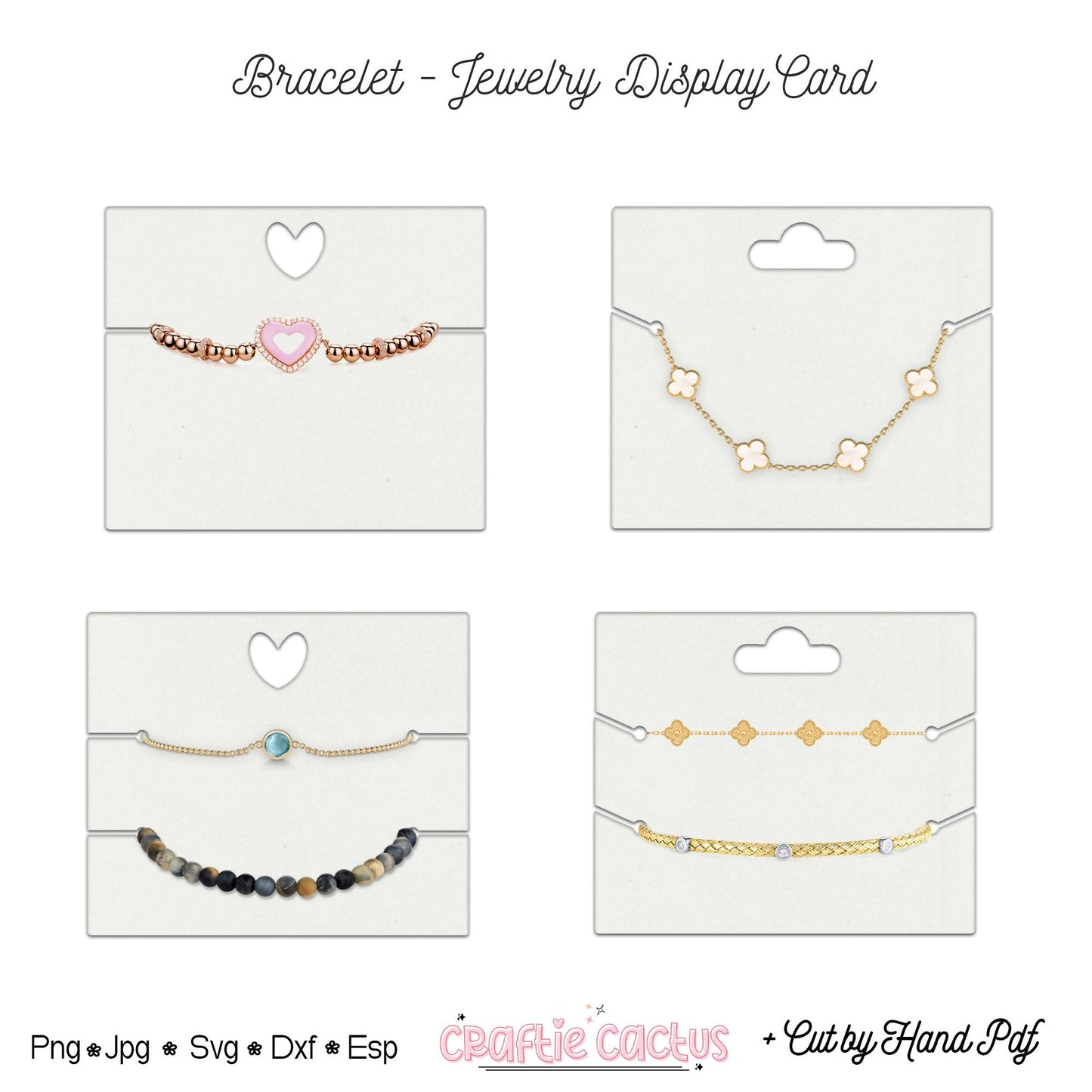 Jewelry Bracelet Display Card Template | Jewelry Packaging | Packaging Card Svg