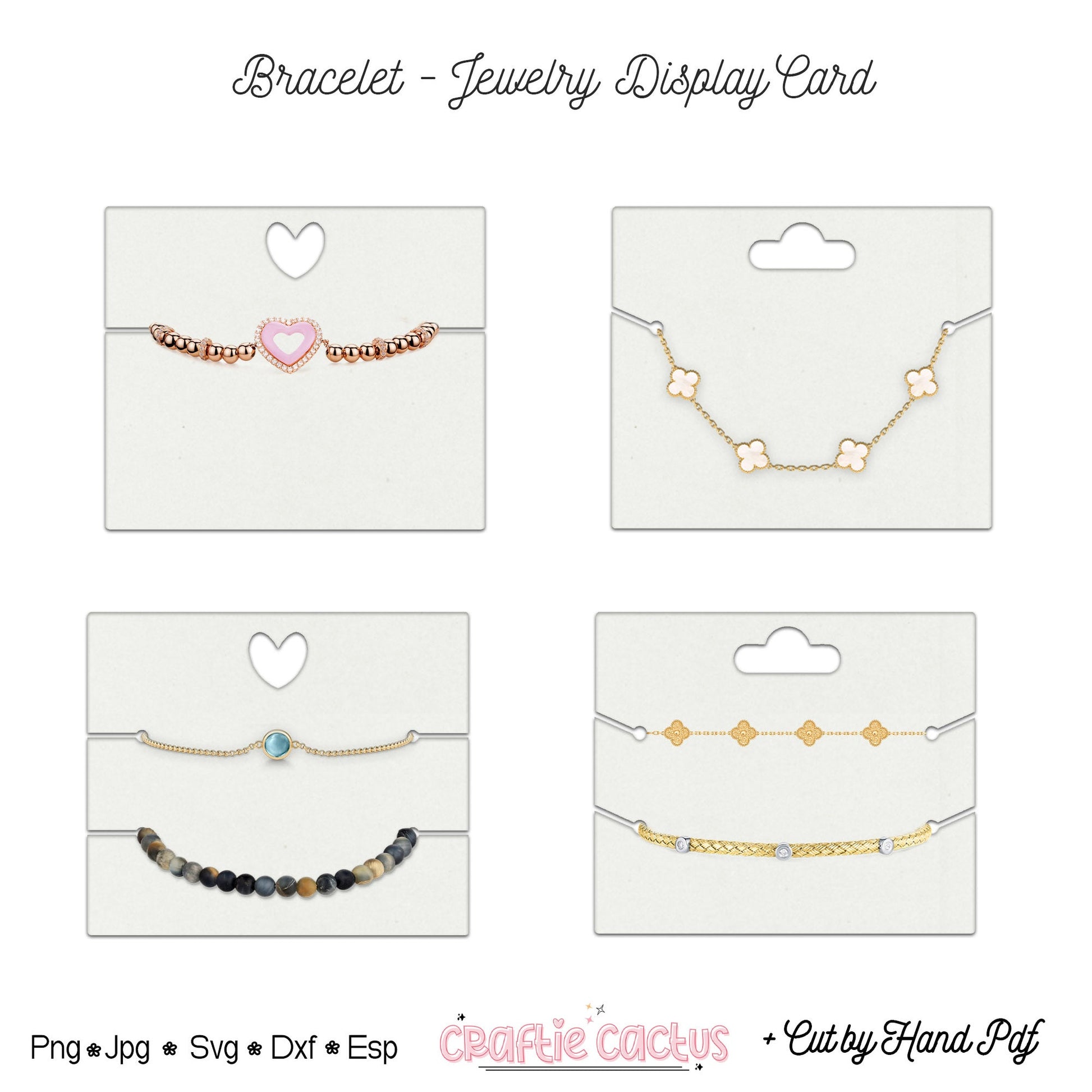Jewelry Bracelet Display Card Template | Jewelry Packaging | Packaging Card Svg