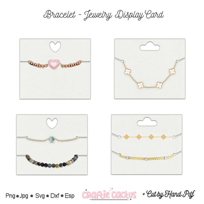 Jewelry Bracelet Display Card Template | Jewelry Packaging | Packaging Card Svg