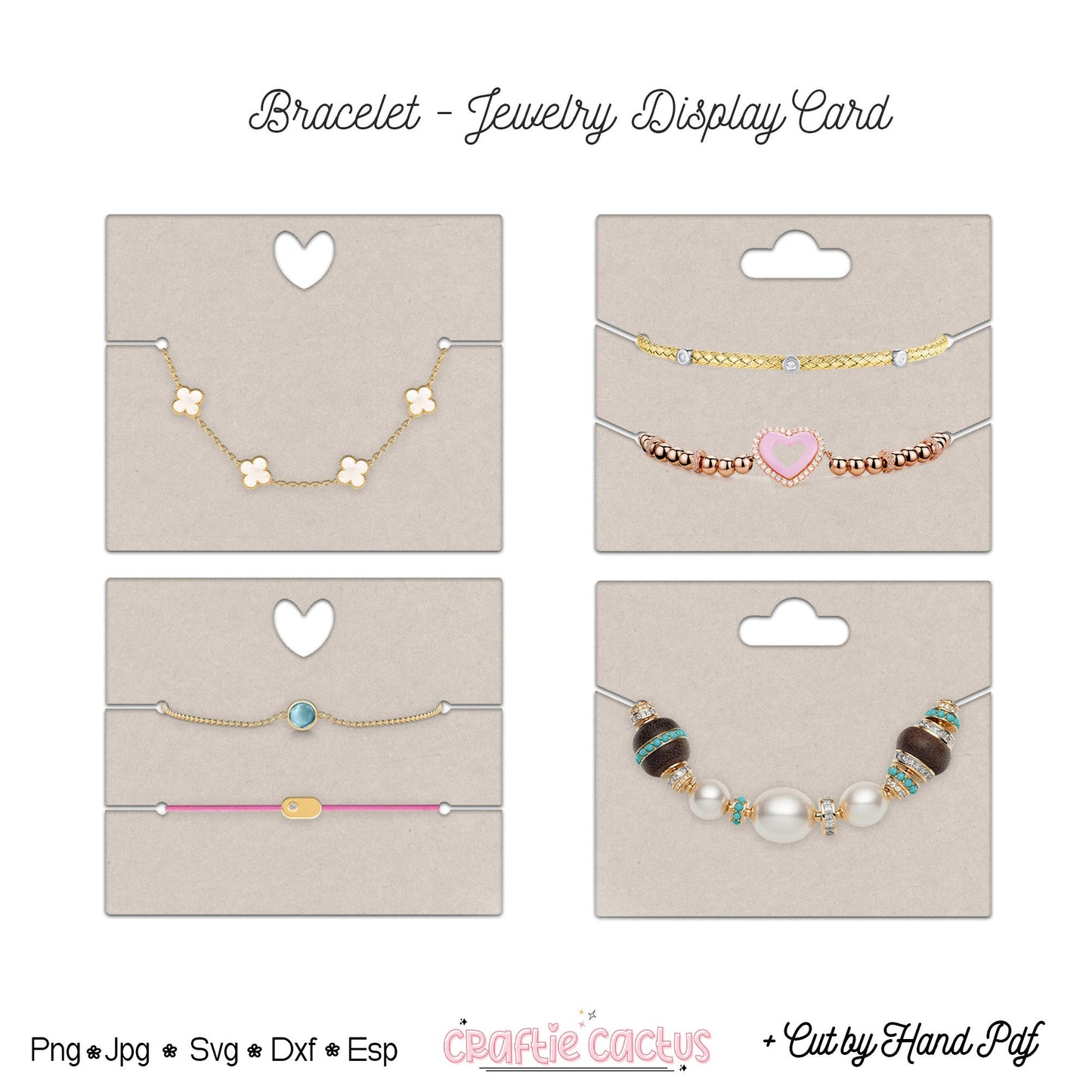 Jewelry Bracelet Display Card Template | Jewelry Packaging | Packaging Card Svg
