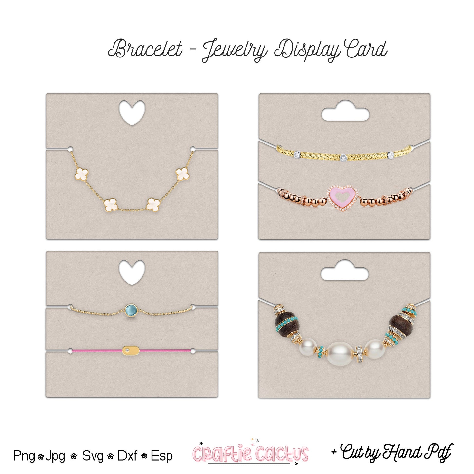 Jewelry Bracelet Display Card Template | Jewelry Packaging | Packaging Card Svg