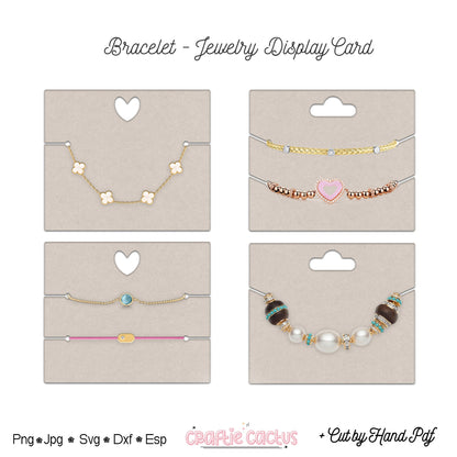 Jewelry Bracelet Display Card Template | Jewelry Packaging | Packaging Card Svg