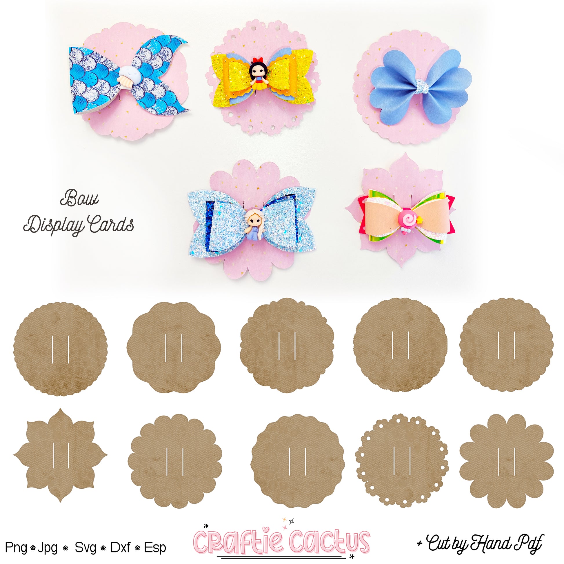 Circle Display Card Template for Bow | Bow Display Card Template | Packaging Card Svg