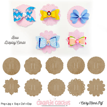 Circle Display Card Template for Bow | Bow Display Card Template | Packaging Card Svg