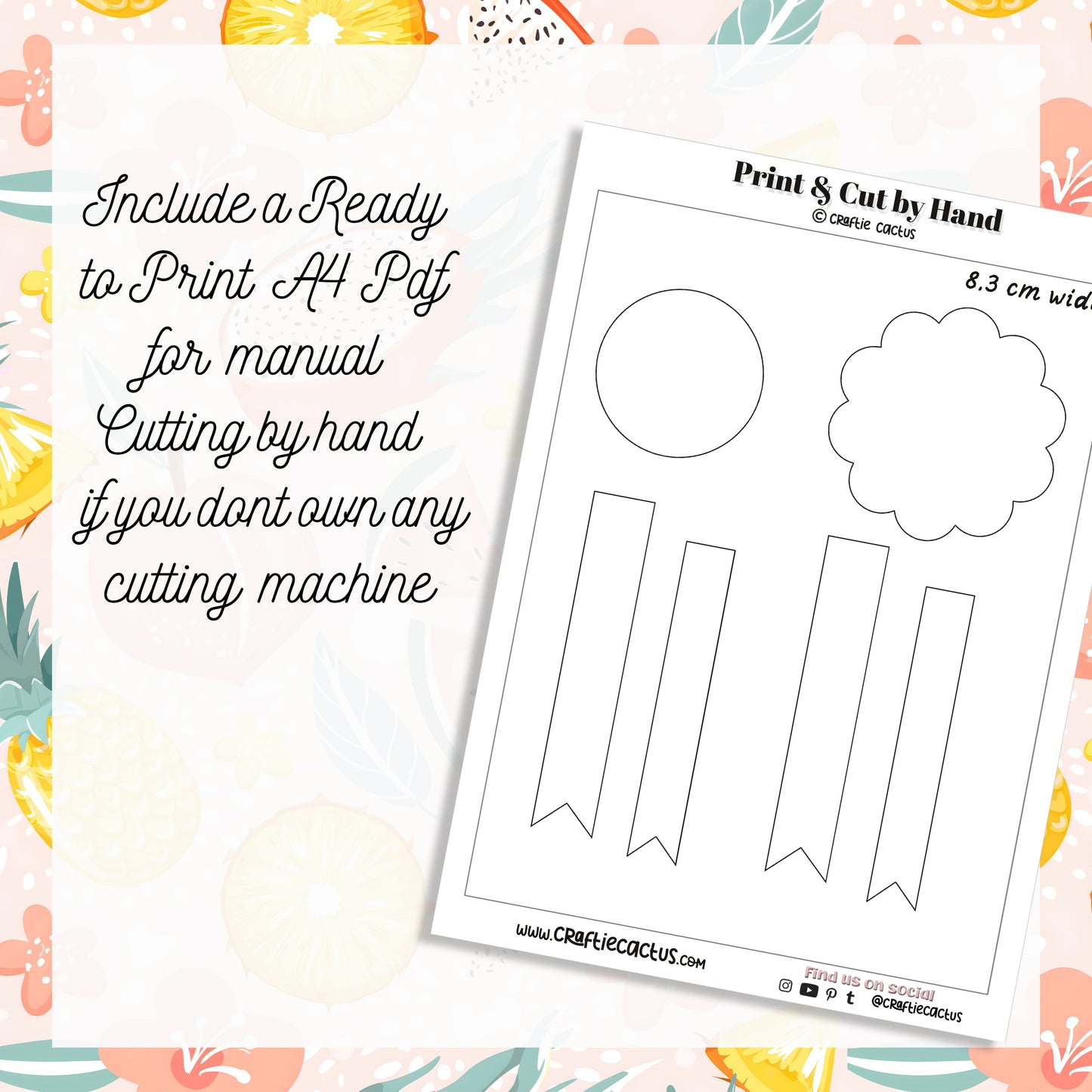 Tri Fold Wedding Envelope with pocket Cards & Envelope Template SVG n.2 Craftie Cactus