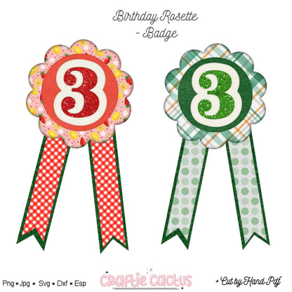 Flower Badge Rosette for Party Favors  | DIY Birthday Party Favors | Rosette Badge svg -