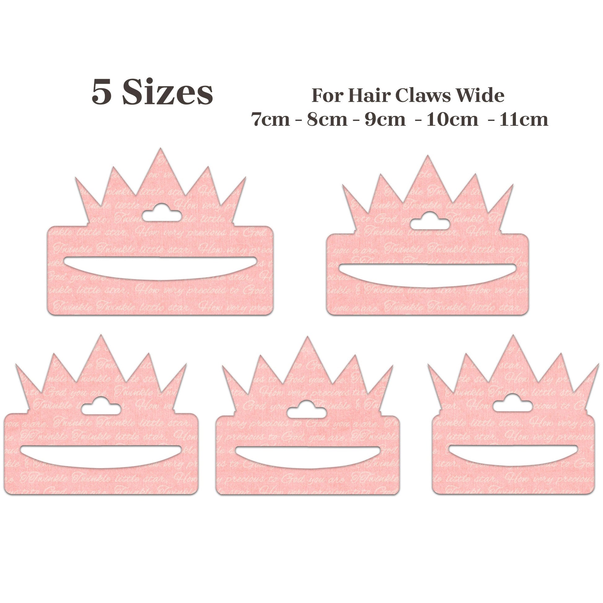 Crown Hair Claw Display Card Template |Hair Claw Packaging Card Svg