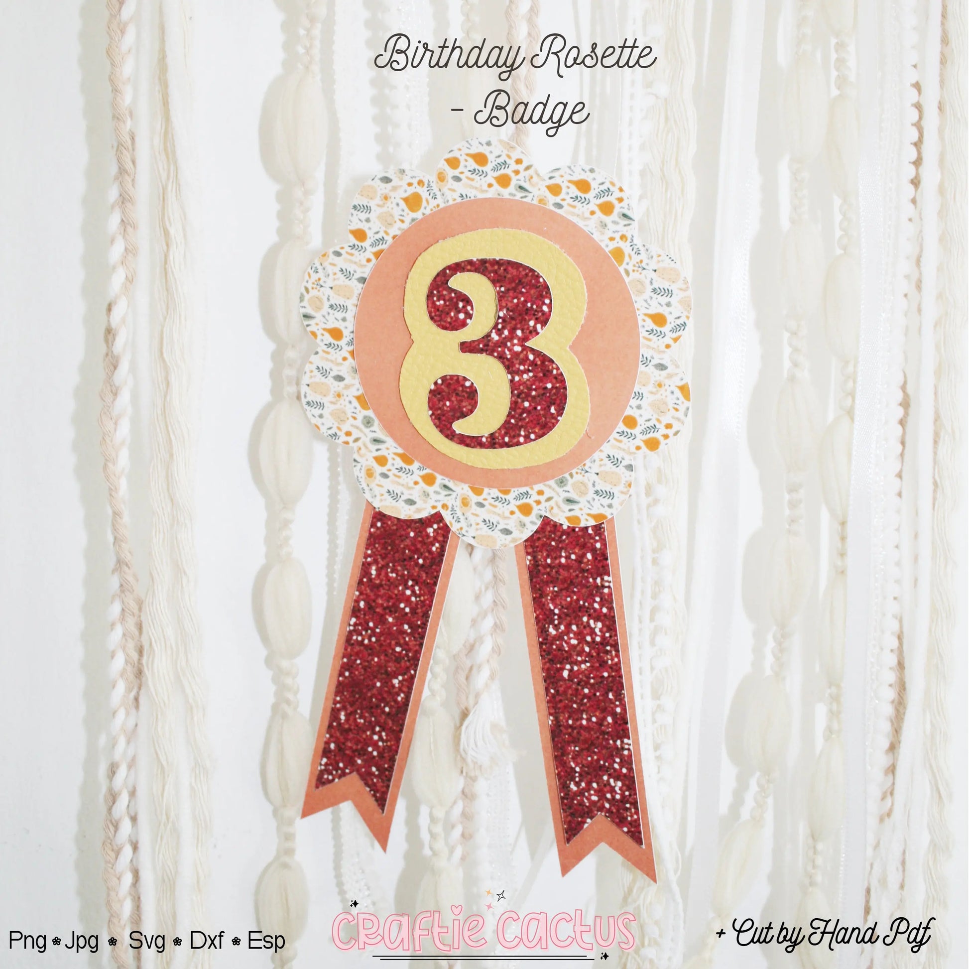 Flower Badge Rosette for Party Favors  | DIY Birthday Party Favors | Rosette Badge svg -