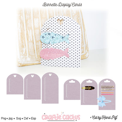 Rounded Barrettes Display Card Svg | Hair Packaging Card Template | Small Business Packaging