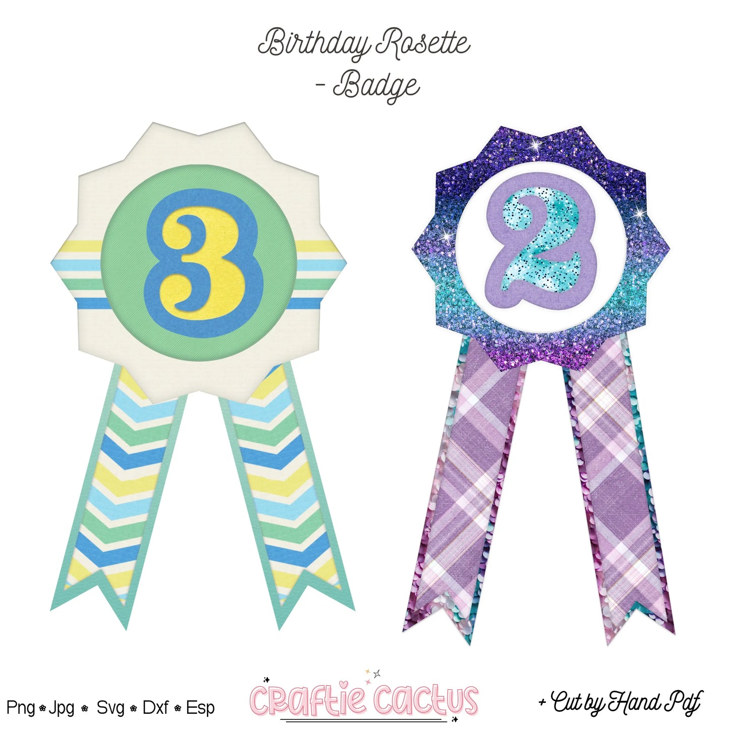 Star Badge Rosette for Birthday | DIY Birthday Party Favors | Rosette Badge svg -