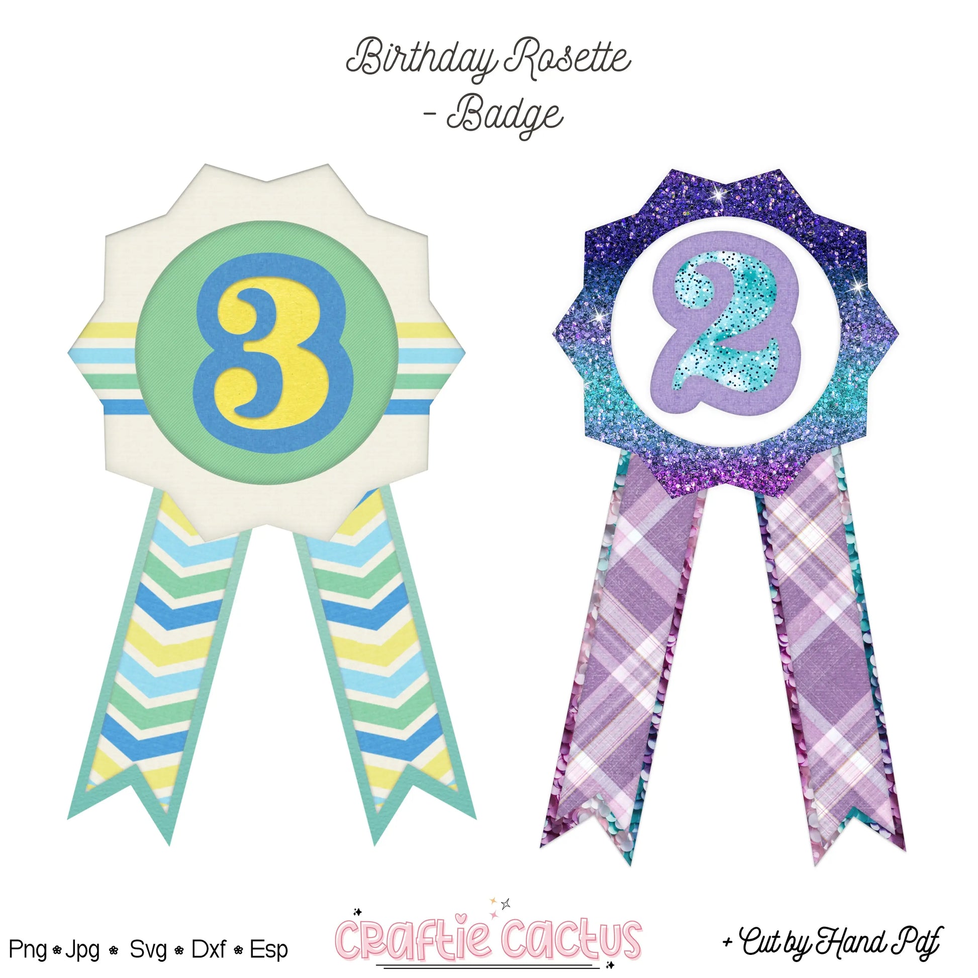 Star Badge Rosette for Birthday | DIY Birthday Party Favors | Rosette Badge svg -