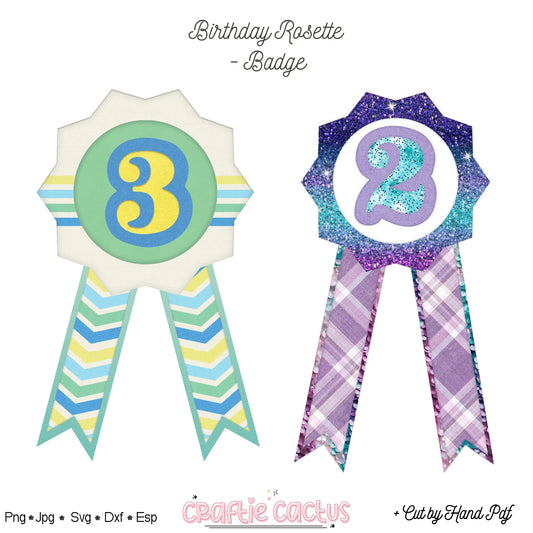 Star Badge Rosette for Birthday | DIY Birthday Party Favors | Rosette Badge svg -