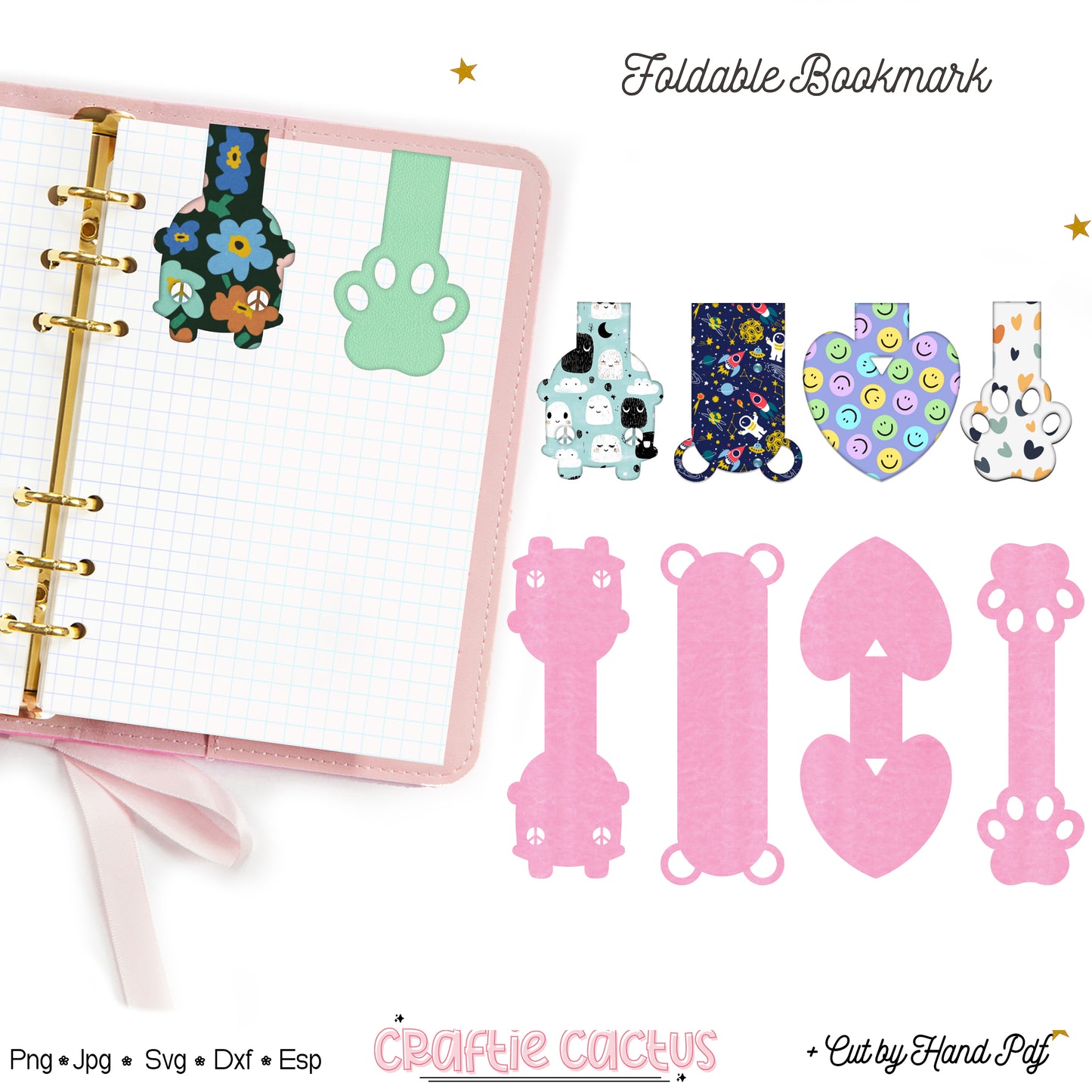 Car,Paw,Heart,Ear Bookmark Svg for Book Lovers| Diy Bookmark Template| Cute Reading Accessories Svg
