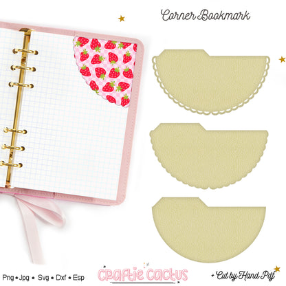 Corner Bookmark Svg Template for Book Lovers | Cute Reading Accessories | Bookmark Cut Files | Gifts for book lovers