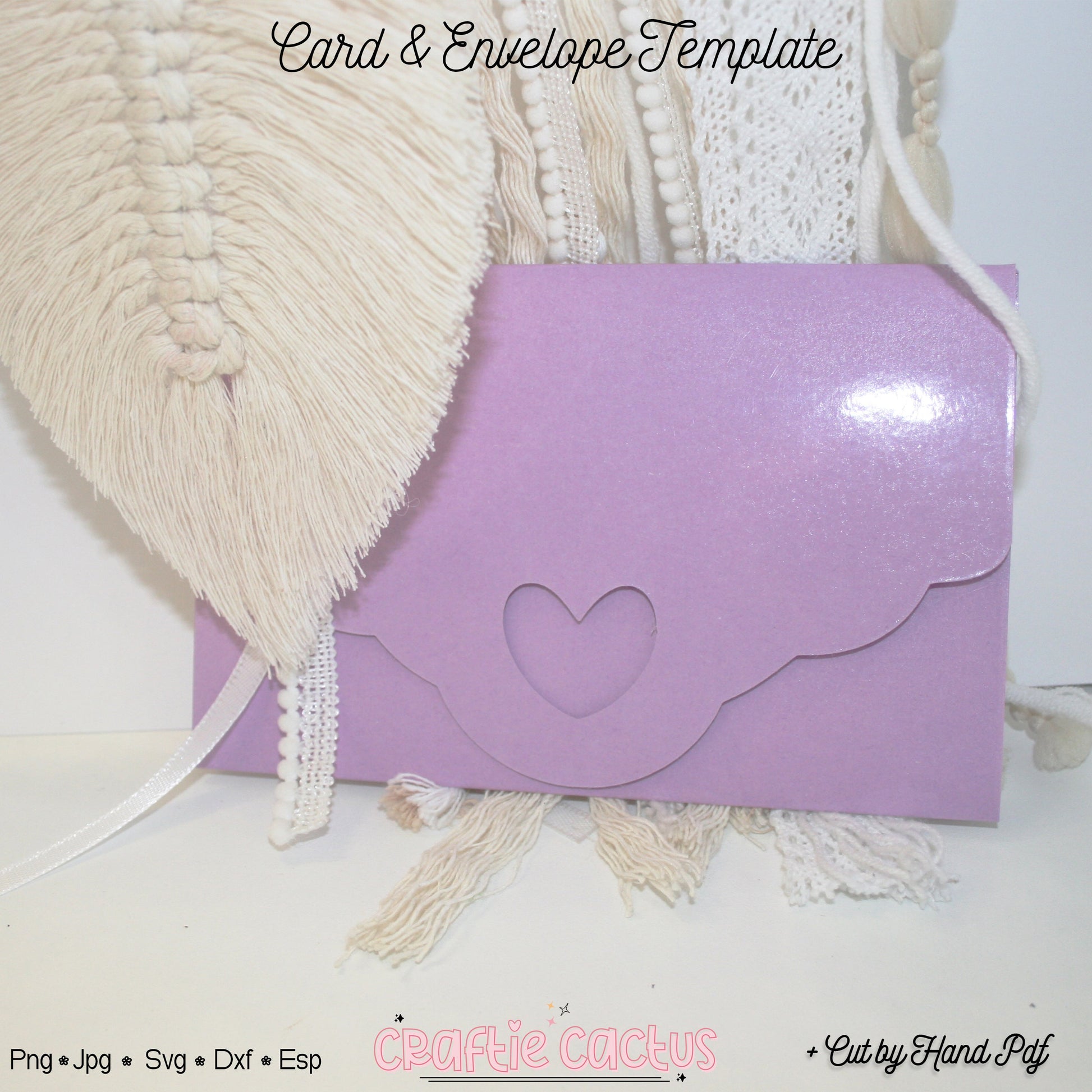 Card & Envelope Template SVG - Card Envelope Cricut Craftie Cactus
