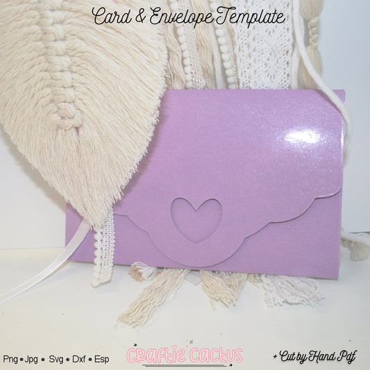 Card & Envelope Template SVG - Card Envelope Cricut Craftie Cactus