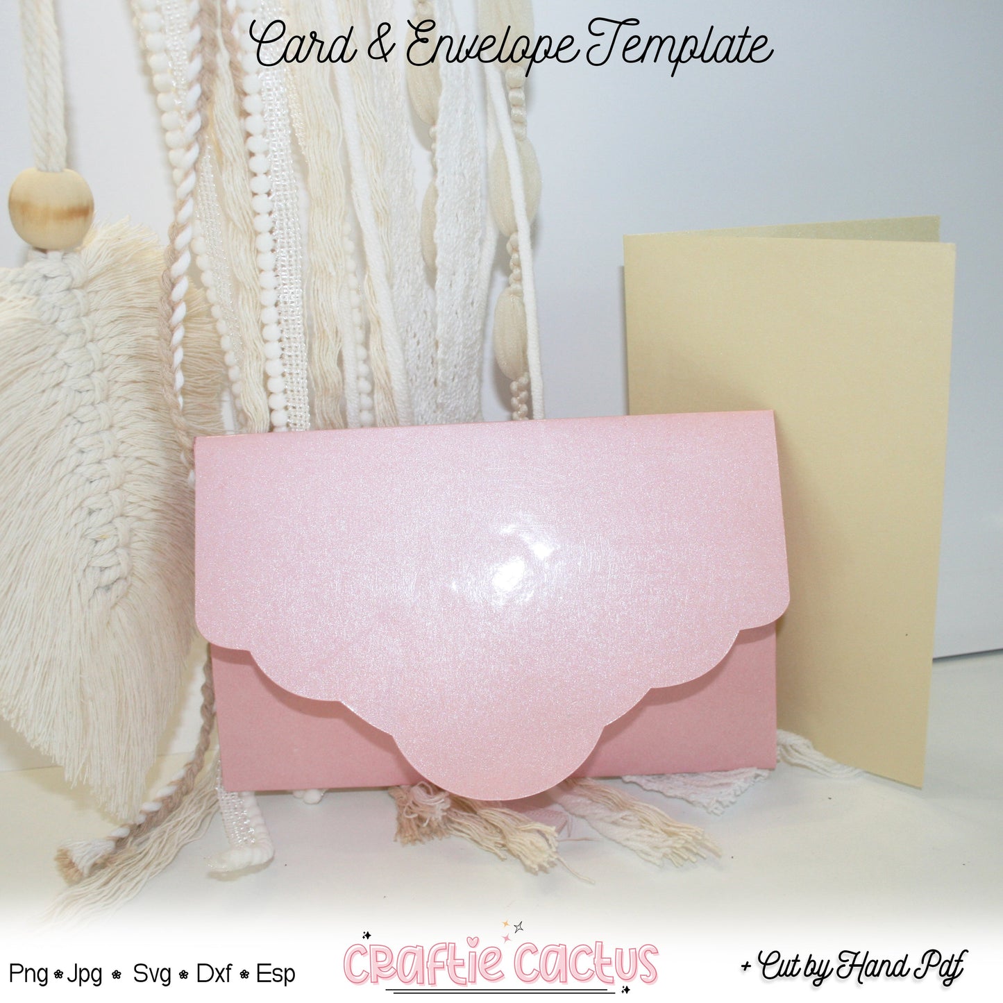 Card & Envelope Template SVG - Card Envelope Cricut Craftie Cactus