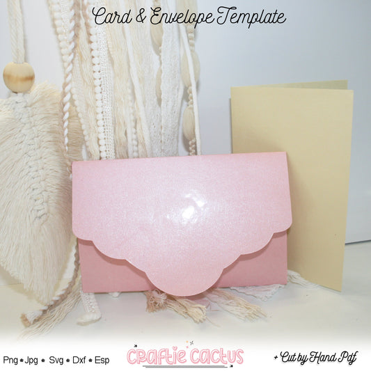 Card & Envelope Template SVG - Card Envelope Cricut Craftie Cactus