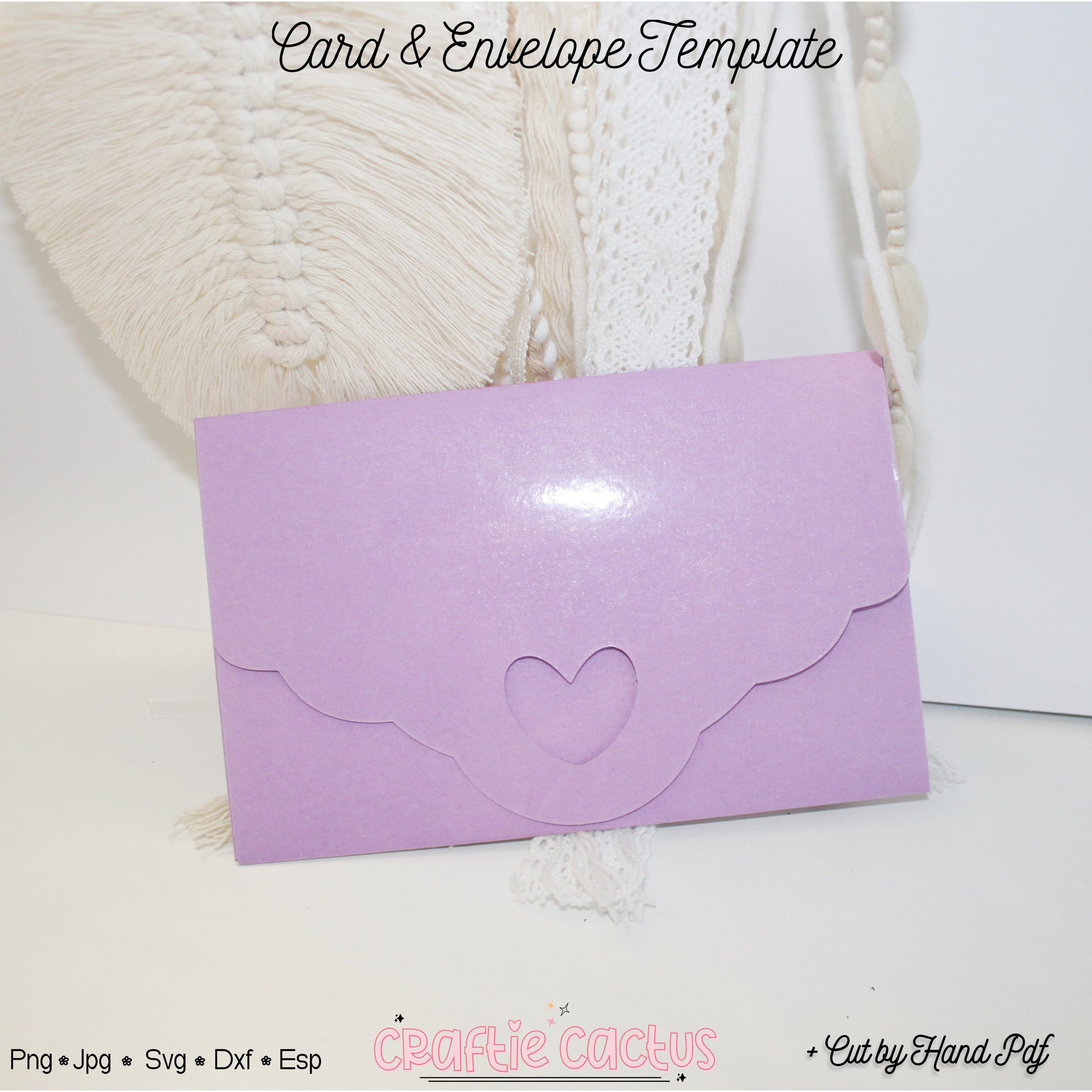 Card & Envelope Template SVG - Card Envelope Cricut Craftie Cactus
