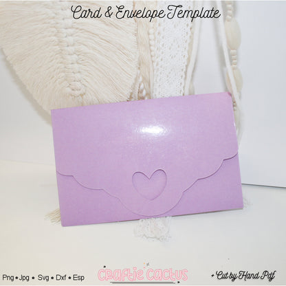 Card & Envelope Template SVG - Card Envelope Cricut Craftie Cactus