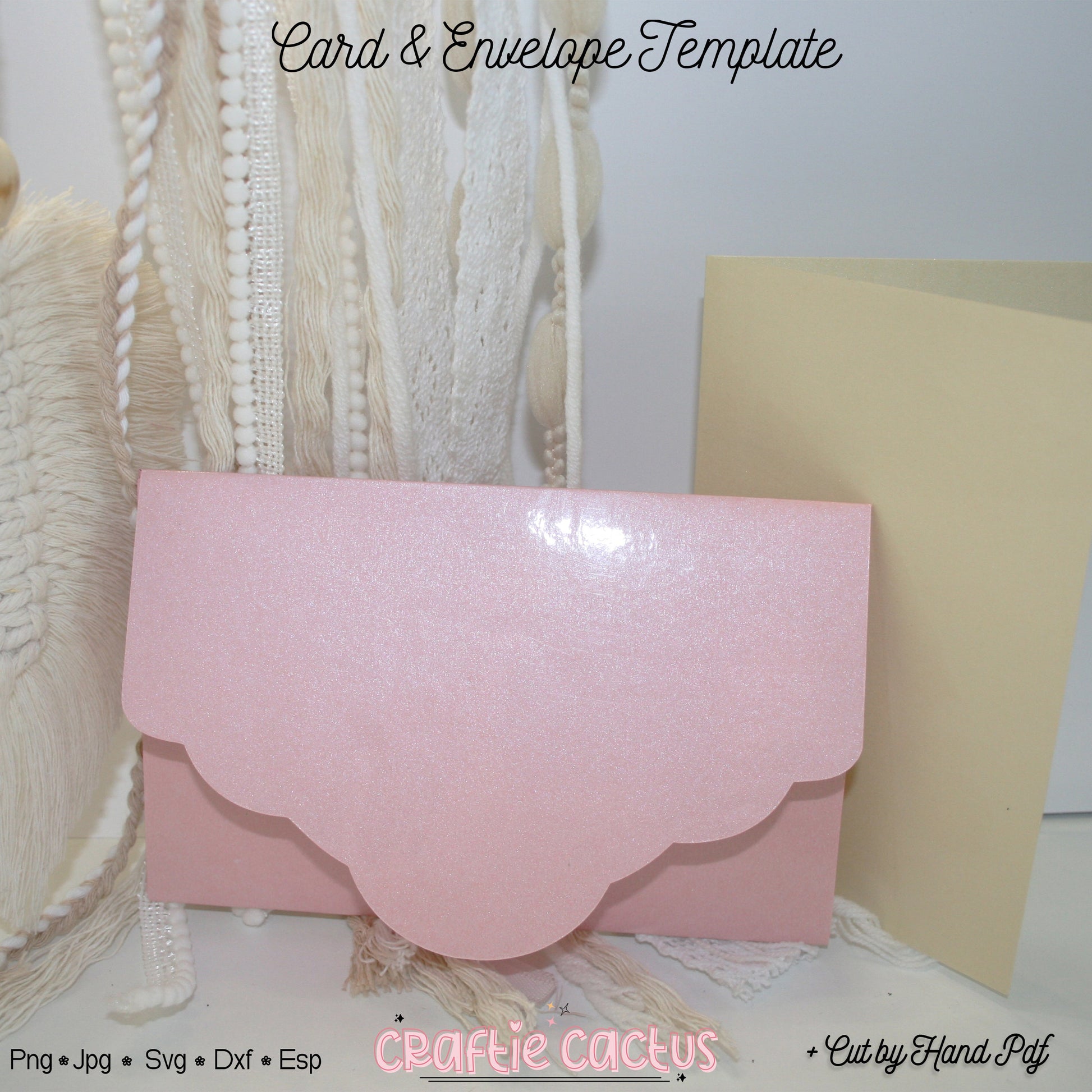 Card & Envelope Template SVG - Card Envelope Cricut Craftie Cactus