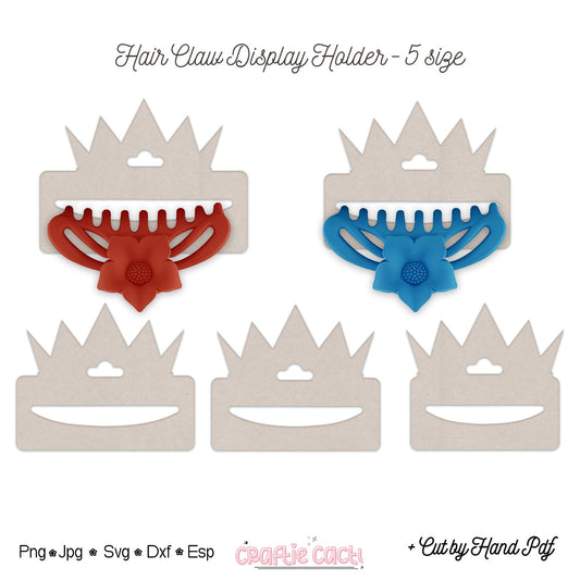 Crown Hair Claw Display Card Template |Hair Claw Packaging Card Svg