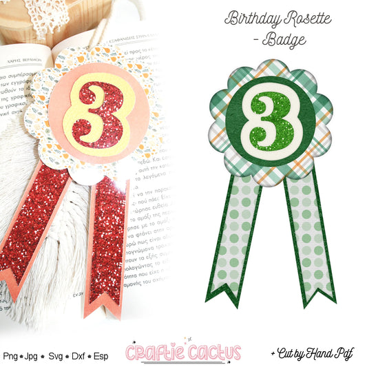 Flower Badge Rosette for Party Favors  | DIY Birthday Party Favors | Rosette Badge svg -
