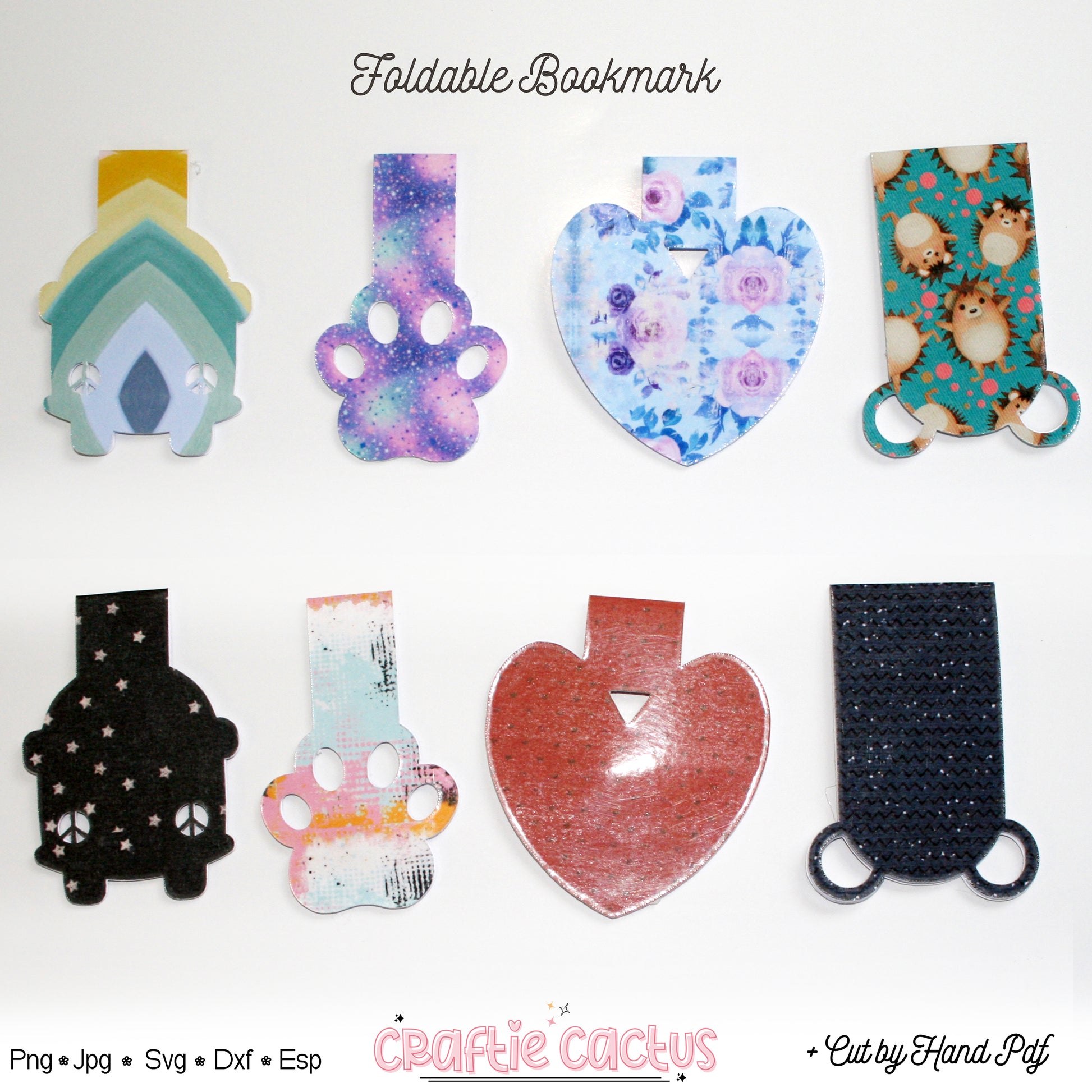 Car,Paw,Heart,Ear Bookmark Svg for Book Lovers| Diy Bookmark Template| Cute Reading Accessories Svg