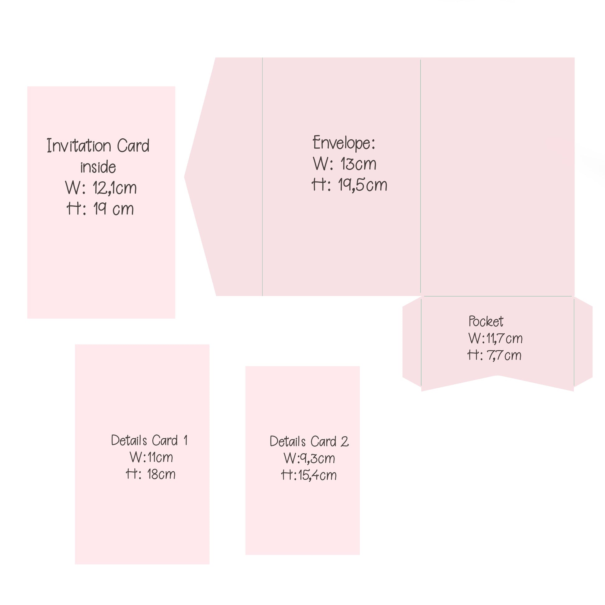 Tri Fold Wedding Envelope with pocket Cards & Envelope Template SVG n.2 Craftie Cactus