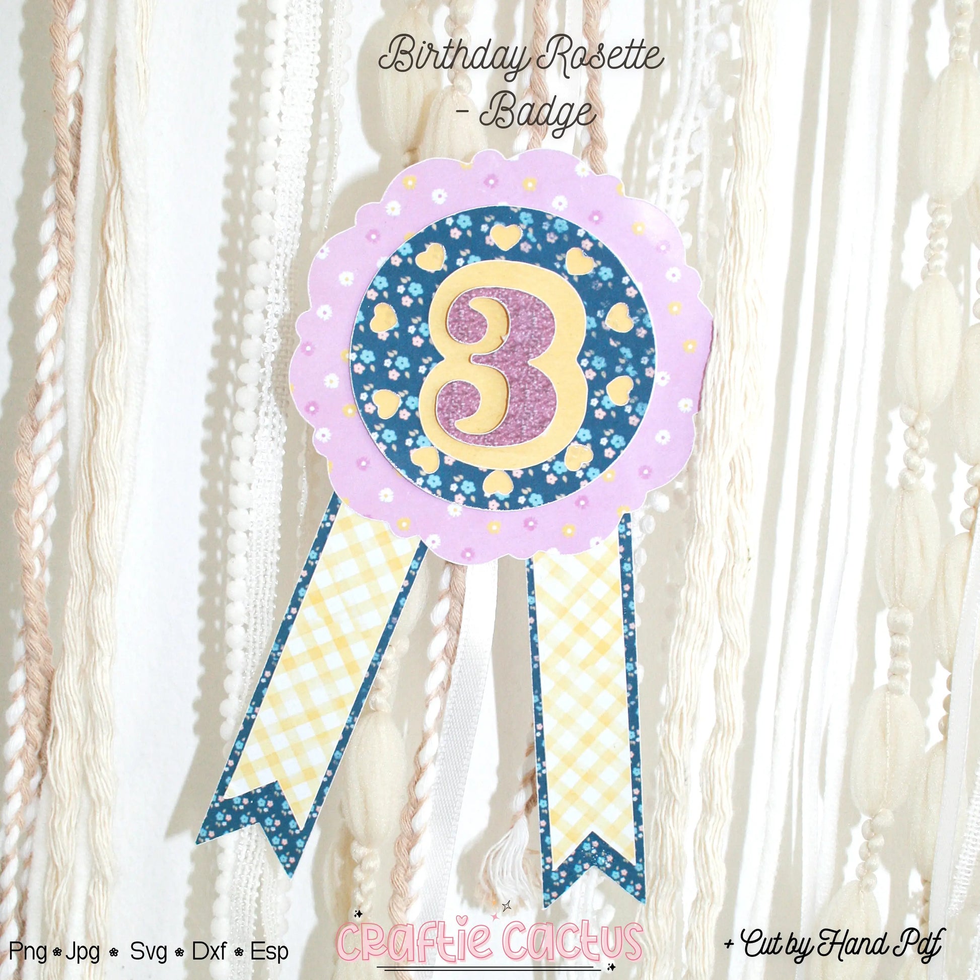 Scalloped Badge Rosette for Birthday | DIY Birthday Party Favors | Rosette Badge svg