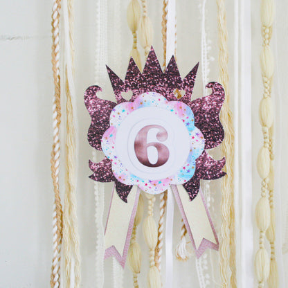 Crown BirthdayCrown Badge Rosette for Birthday | DIY Birthday Party Favors | Girl Rosette Badge svgBadge Rosette ,Cutout Rosette, Birthday Badge SVG, Birthday Rosette Template ,DIY Birthday