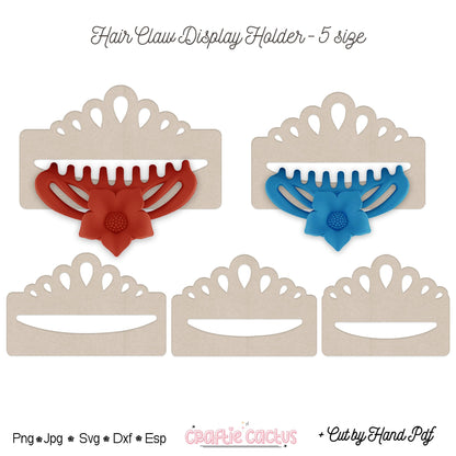 Tiara Hair Claw Display Card Template |Hair Claw Packaging Card Svg