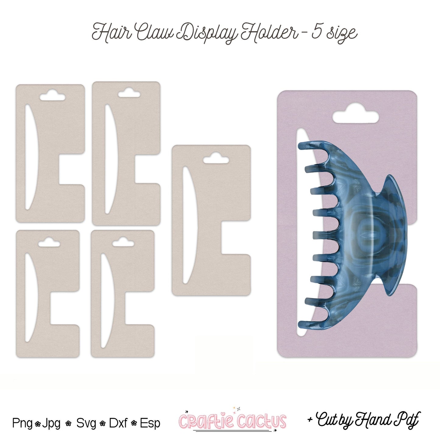 Hair Claw Display Card Template |Hair Claw Packaging Card Svg