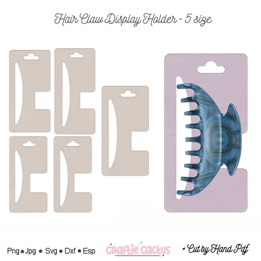 Hair Claw Display Card Template |Hair Claw Packaging Card Svg