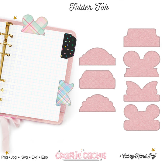 Double Fold Over Tab Template - Stationary Journal Tabs n.7 Craftie Cactus