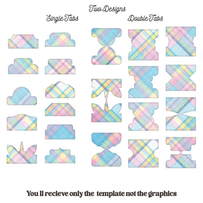 Double Fold Over Tab Template - Stationary Journal Tabs n. Craftie Cactus