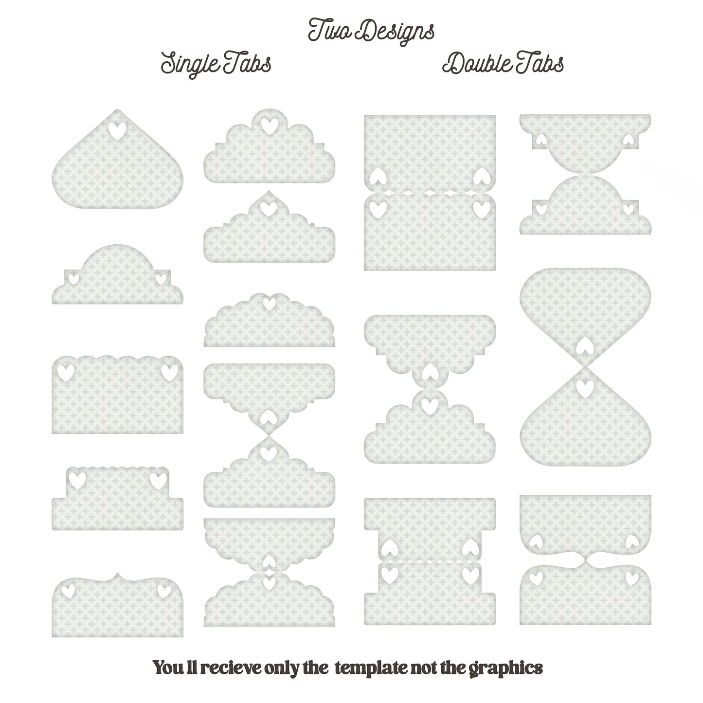 Double Fold Over Tab Template - Stationary Journal Tabs n.9 Craftie Cactus