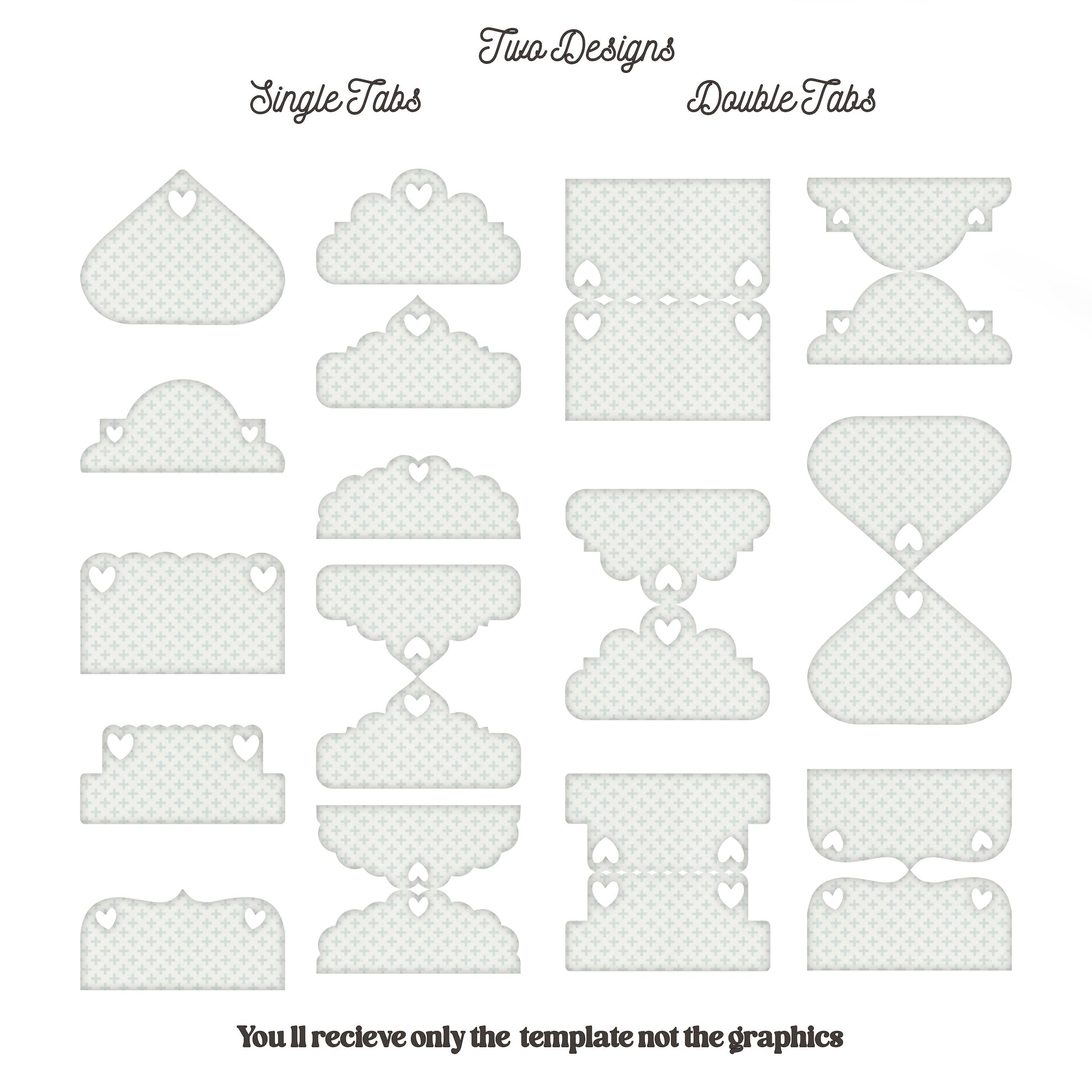 Double Fold Over Tab Template - Stationary Journal Tabs n.9 Craftie Cactus