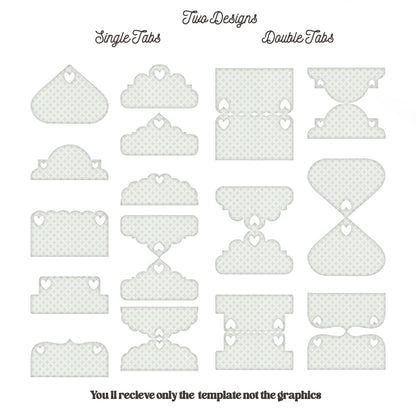 Double Fold Over Tab Template - Stationary Journal Tabs n.9 Craftie Cactus