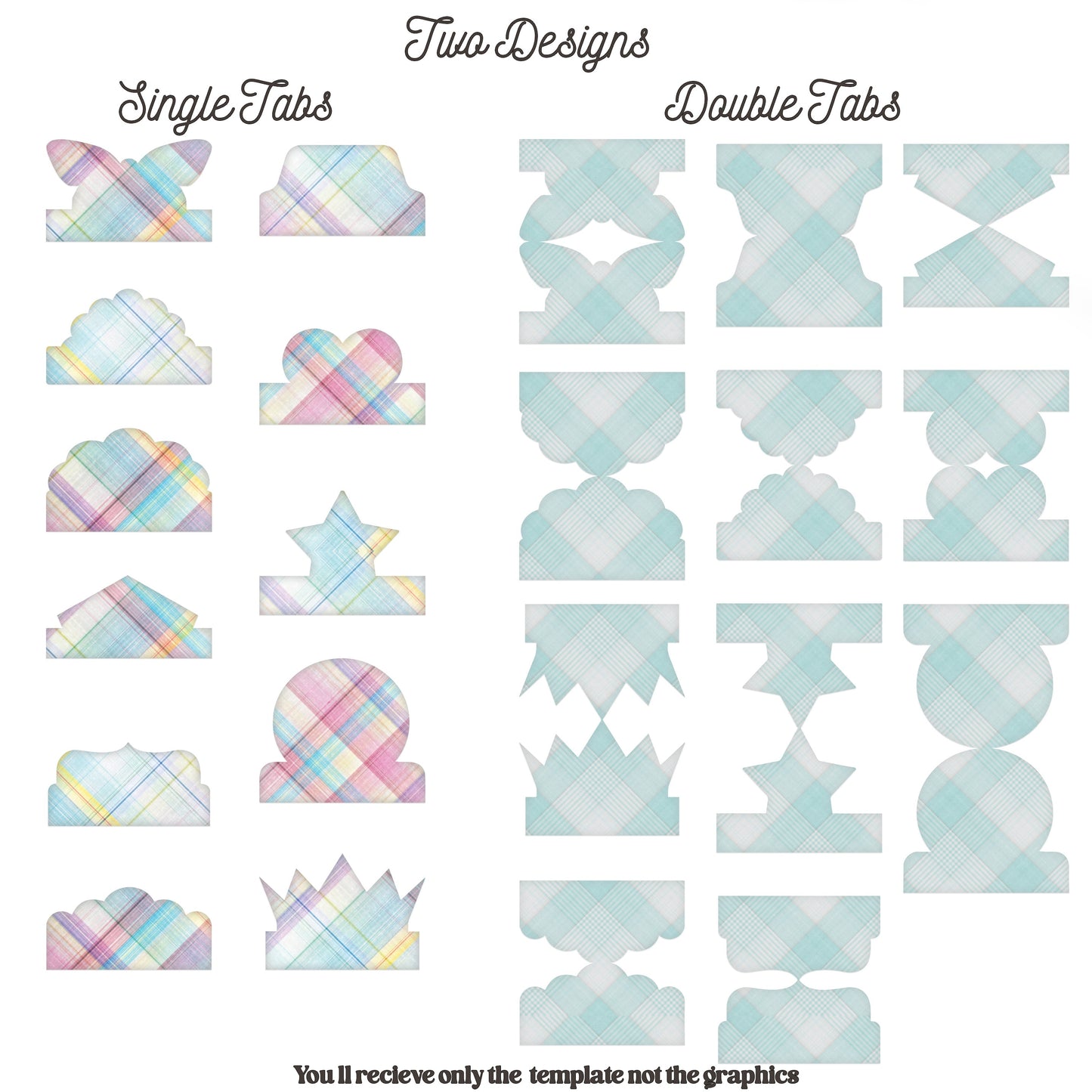 Double Fold Over Tab Template - Stationary Journal Tabs n.4 Craftie Cactus