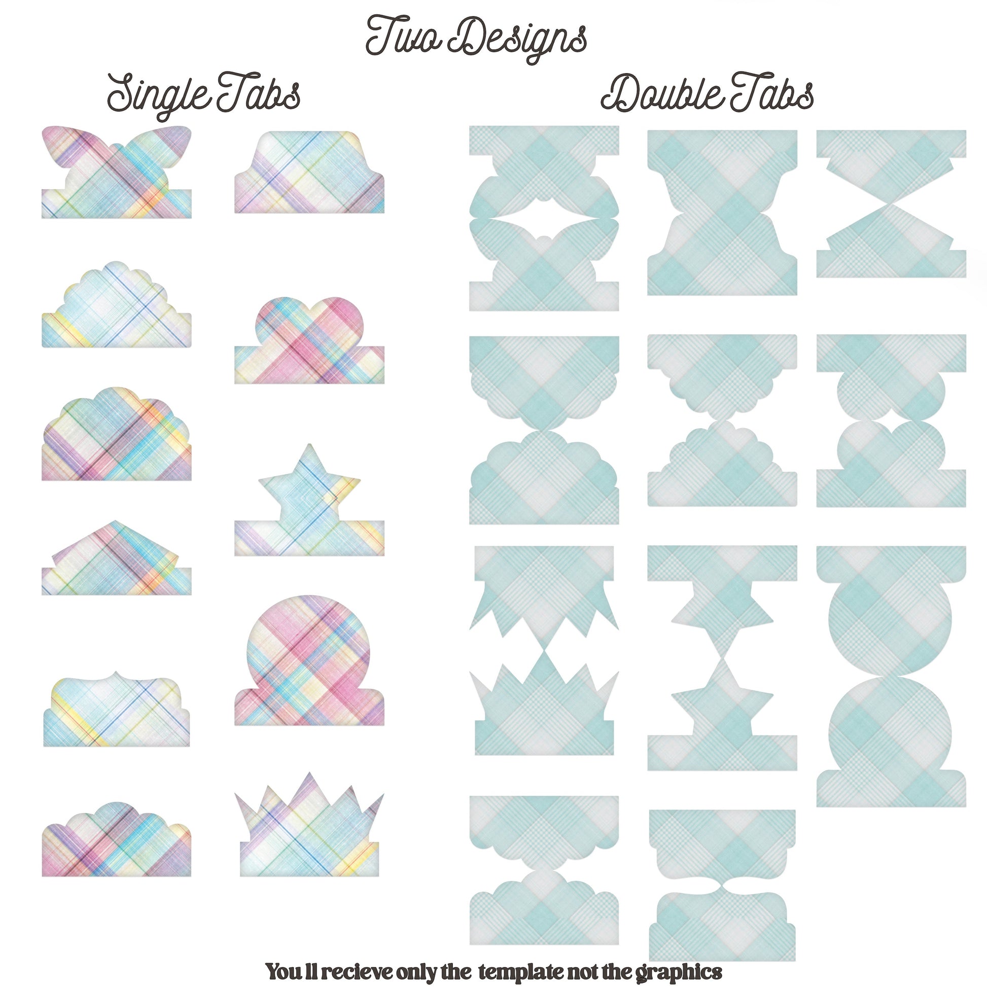 Double Fold Over Tab Template - Stationary Journal Tabs n.4 Craftie Cactus