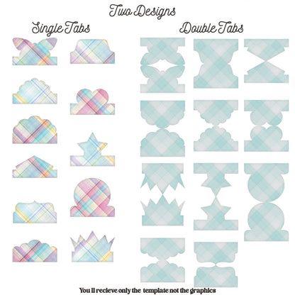 Double Fold Over Tab Template - Stationary Journal Tabs n.4 Craftie Cactus