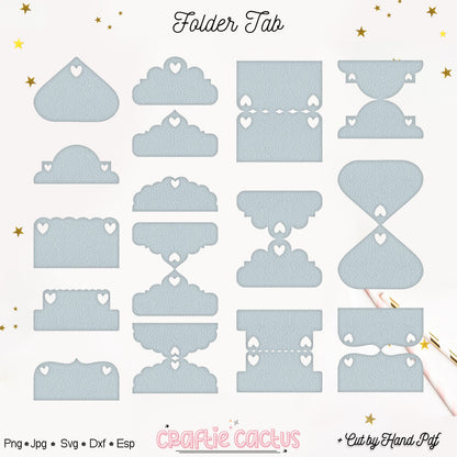 Double Fold Over Tab Template - Stationary Journal Tabs n.9 Craftie Cactus